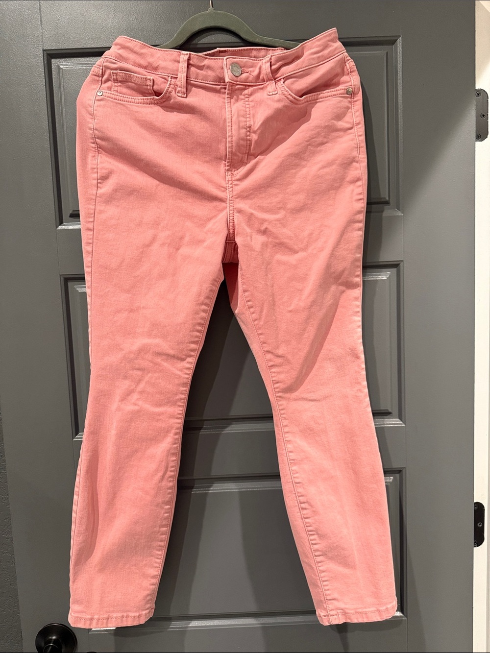 LC Lauren Conrad Coral Pink Straight-Leg Jeans